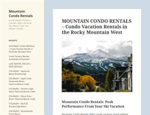 Tablet Screenshot of mountaincondorentals.com